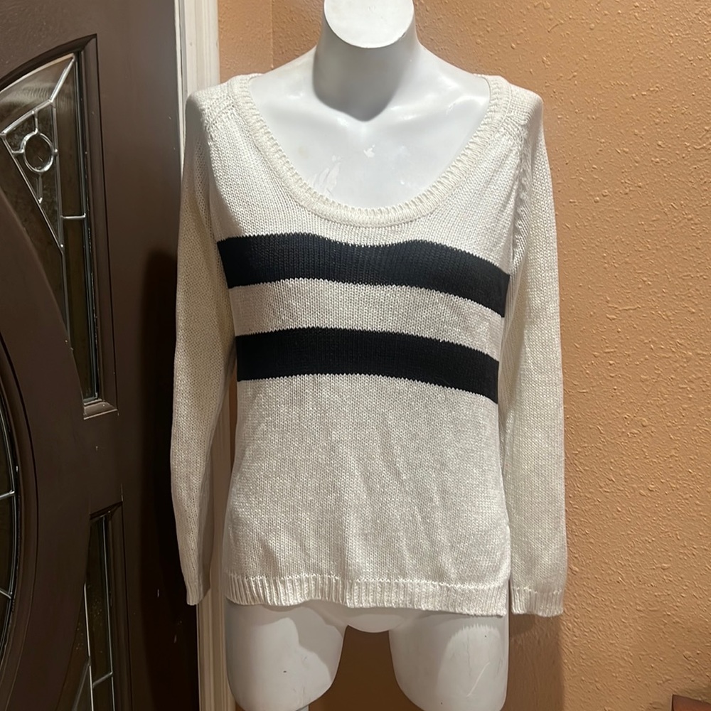 Uniquely Lorna Jane Beige With Striped Sweater